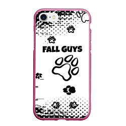 Чехол iPhone 7/8 матовый Fall Guys game, цвет: 3D-малиновый