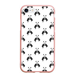 Чехол iPhone 7/8 матовый Panda love - pattern