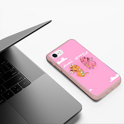 Чехол iPhone 7/8 матовый Мать драконов для пары, цвет: 3D-светло-розовый — фото 2