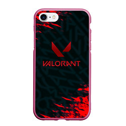 Чехол iPhone 7/8 матовый Valorant текстура краски, цвет: 3D-малиновый