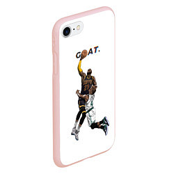 Чехол iPhone 7/8 матовый Goat 23 - LeBron James, цвет: 3D-светло-розовый — фото 2