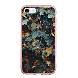 Чехол iPhone 7/8 матовый Реалистичный камуфляж из сухих листьев