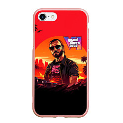 Чехол iPhone 7/8 матовый GTA 6 logo персонаж