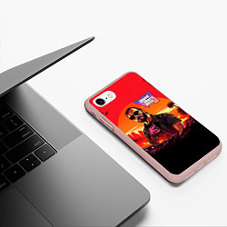 Чехол iPhone 7/8 матовый GTA 6 logo персонаж, цвет: 3D-светло-розовый — фото 2