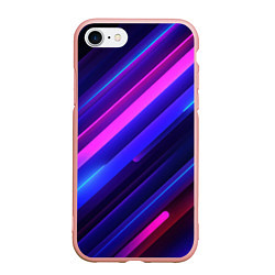 Чехол iPhone 7/8 матовый Неоновые яркие абстрактные полосы, цвет: 3D-светло-розовый