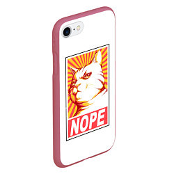 Чехол iPhone 7/8 матовый Nope - cat, цвет: 3D-малиновый — фото 2