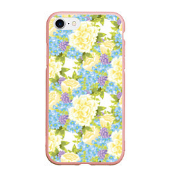 Чехол iPhone 7/8 матовый Пышные цветы, цвет: 3D-светло-розовый
