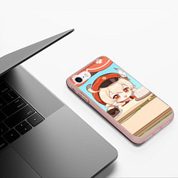 Чехол iPhone 7/8 матовый Genshin Impact Кли cute chibi, цвет: 3D-светло-розовый — фото 2