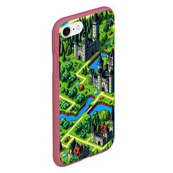 Чехол iPhone 7/8 матовый Heroes of Might and Magic - pixel map, цвет: 3D-малиновый — фото 2