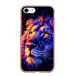 Чехол iPhone 7/8 матовый Лев поп-арт, цвет: 3D-светло-розовый