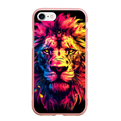 Чехол iPhone 7/8 матовый Старый огненный лев, цвет: 3D-светло-розовый
