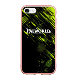 Чехол iPhone 7/8 матовый Palworld logo black green, цвет: 3D-светло-розовый