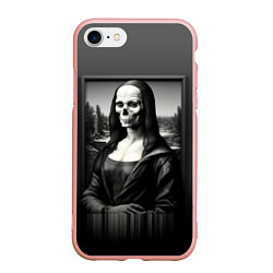 Чехол iPhone 7/8 матовый Мона Лиза Black skull