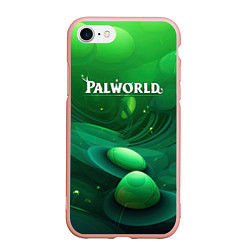 Чехол iPhone 7/8 матовый Palworld зеленый мир, цвет: 3D-светло-розовый