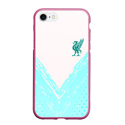 Чехол iPhone 7/8 матовый Liverpool logo texture fc, цвет: 3D-малиновый