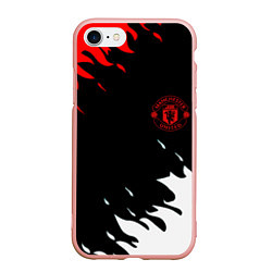 Чехол iPhone 7/8 матовый Manchester United flame fc