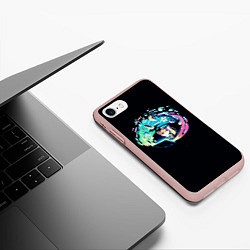 Чехол iPhone 7/8 матовый Лисенок геймер, цвет: 3D-светло-розовый — фото 2