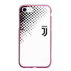 Чехол iPhone 7/8 матовый Juventus sport black geometry, цвет: 3D-малиновый