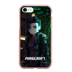 Чехол iPhone 7/8 матовый Minecraft matrix