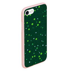 Чехол iPhone 7/8 матовый Прикольный горошек зелёный, цвет: 3D-светло-розовый — фото 2