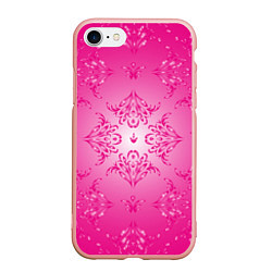 Чехол iPhone 7/8 матовый Узоры на розовом фоне