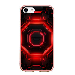 Чехол iPhone 7/8 матовый Nvidia style black and red neon