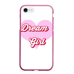Чехол iPhone 7/8 матовый Девушка-мечта и розовое сердце