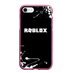 Чехол iPhone 7/8 матовый Roblox текстура краски белые, цвет: 3D-малиновый