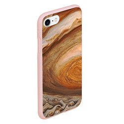 Чехол iPhone 7/8 матовый Волны Юпитера - star dust, цвет: 3D-светло-розовый — фото 2