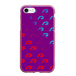 Чехол iPhone 7/8 матовый НФС лого градиент текстура