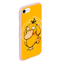 Чехол iPhone 7/8 матовый Псидак желтая утка покемон, цвет: 3D-светло-розовый — фото 2