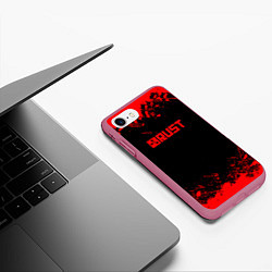 Чехол iPhone 7/8 матовый RUST краски текстура шутер, цвет: 3D-малиновый — фото 2