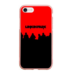 Чехол iPhone 7/8 матовый Linkin park rock team, цвет: 3D-светло-розовый