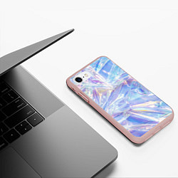 Чехол iPhone 7/8 матовый Эффект голографии с пластиковой лентой, цвет: 3D-светло-розовый — фото 2