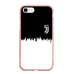 Чехол iPhone 7/8 матовый Juventus белый огонь текстура