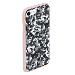 Чехол iPhone 7/8 матовый Серый пиксельный камуфляж, цвет: 3D-светло-розовый — фото 2