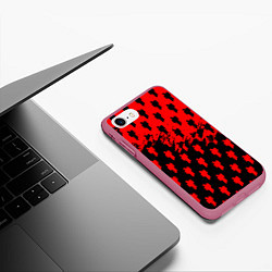 Чехол iPhone 7/8 матовый Billie Eilish pattern music steel, цвет: 3D-малиновый — фото 2