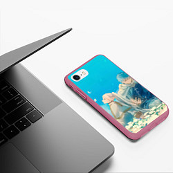 Чехол iPhone 7/8 матовый Sousou no Frieren Himmel butterfly, цвет: 3D-малиновый — фото 2