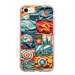 Чехол iPhone 7/8 матовый Пэчворк джинсы в СССР