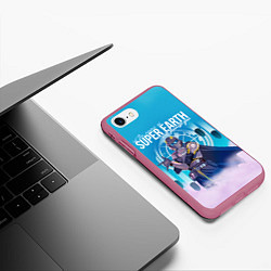 Чехол iPhone 7/8 матовый Helldivers 2: Super Earth, цвет: 3D-малиновый — фото 2