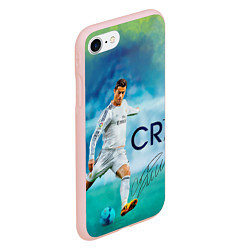 Чехол iPhone 7/8 матовый CR Ronaldo, цвет: 3D-светло-розовый — фото 2