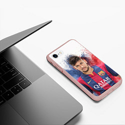 Чехол iPhone 7/8 матовый Neymar FCB, цвет: 3D-светло-розовый — фото 2