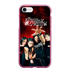 Чехол iPhone 7/8 матовый Bullet for my valentine, цвет: 3D-малиновый