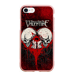 Чехол iPhone 7/8 матовый BFMV: Duo Skulls, цвет: 3D-светло-розовый