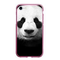 Чехол iPhone 7/8 матовый Взгляд панды, цвет: 3D-малиновый