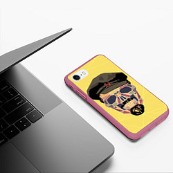 Чехол iPhone 7/8 матовый Череп Ленина, цвет: 3D-малиновый — фото 2