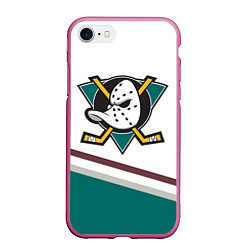Чехол iPhone 7/8 матовый Anaheim Ducks Selanne, цвет: 3D-малиновый