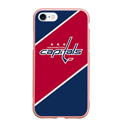 Чехол iPhone 7/8 матовый Washington capitals, цвет: 3D-светло-розовый