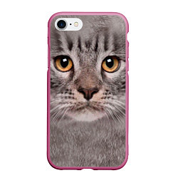 Чехол iPhone 7/8 матовый Котик, цвет: 3D-малиновый
