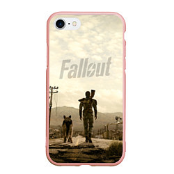 Чехол iPhone 7/8 матовый Fallout City, цвет: 3D-светло-розовый